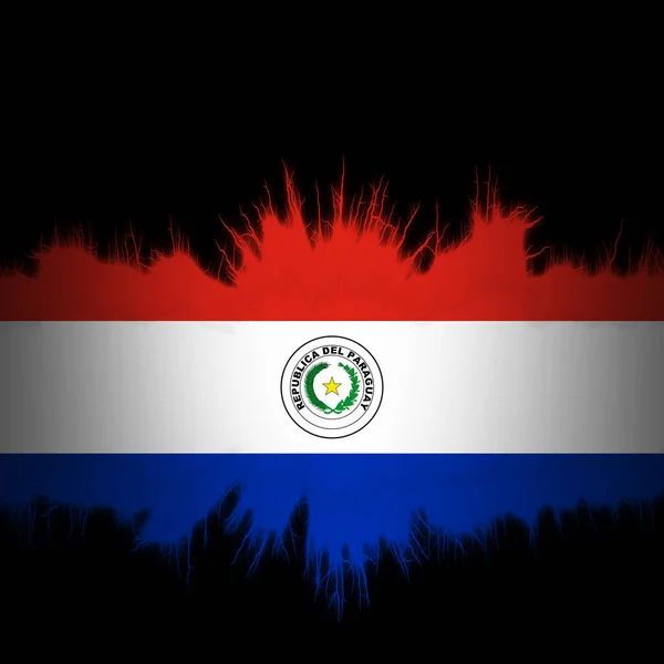 Paraguay Flagga Med Rivna Kanter Digital Illustration — Stockfoto