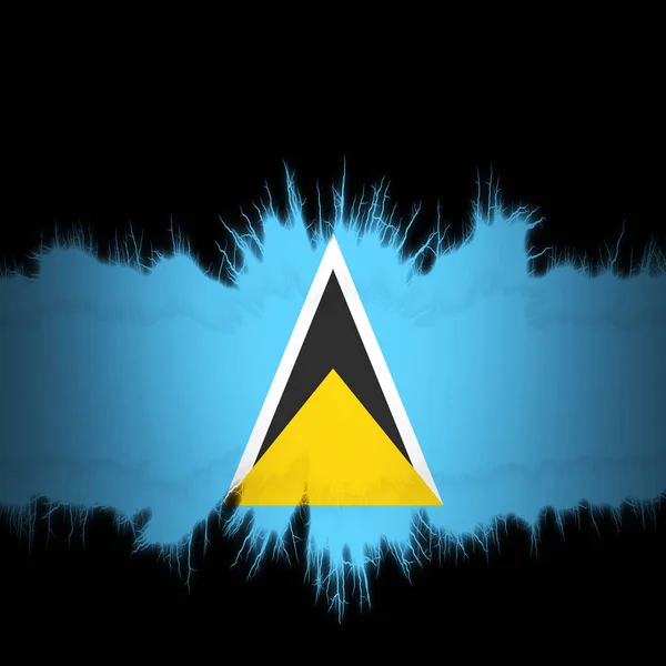 Saint Lucia Vlag Met Gescheurde Randen Digitale Illustratie — Stockfoto