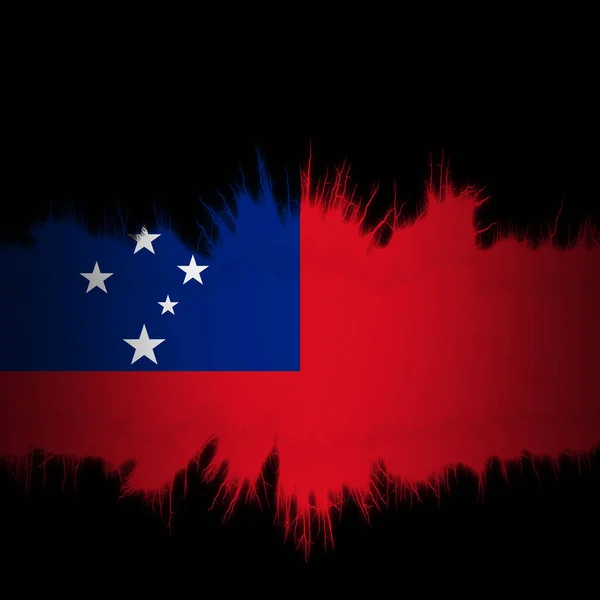 Samoa Vlajka Roztrženými Okraji Digitální Ilustrace — Stock fotografie