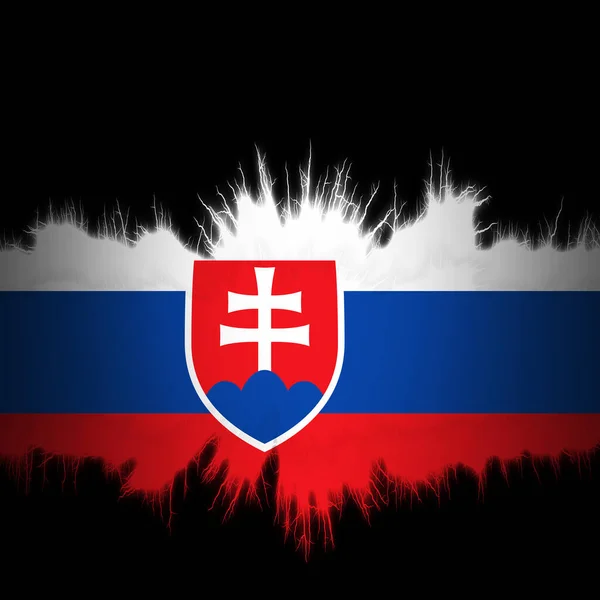 Slovenská Vlajka Roztrženými Okraji Digitální Ilustrace — Stock fotografie