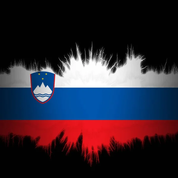 Slovenië Vlag Met Gescheurde Randen Digitale Illustratie — Stockfoto