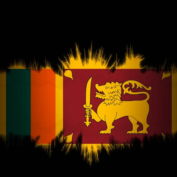 Sri Lanka Flagge Mit Gerissenen Kanten Digitale Illustration — Stockfoto