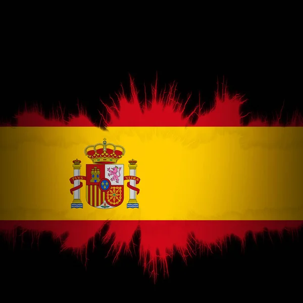 Spanien Flagge Mit Gerissenen Kanten Digitale Illustration — Stockfoto