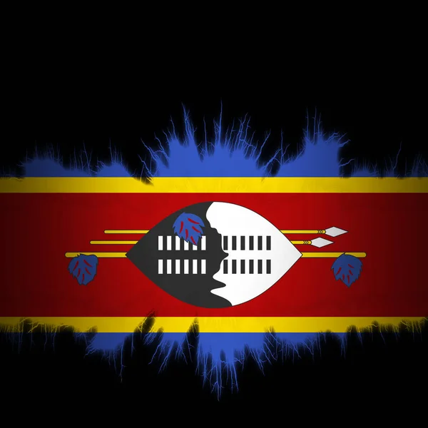 Swaziland Flag Ripped Edges Digital Illustration — Stock Photo, Image