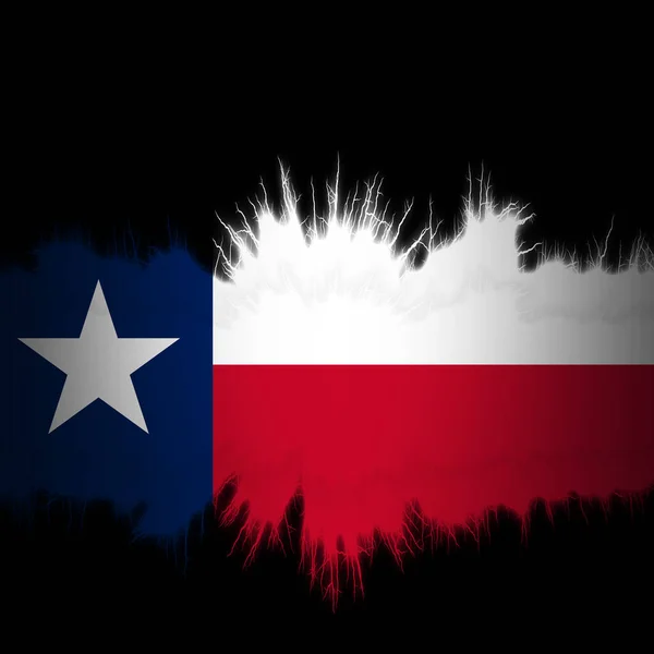 texas  flag with ripped edges, digital illustration