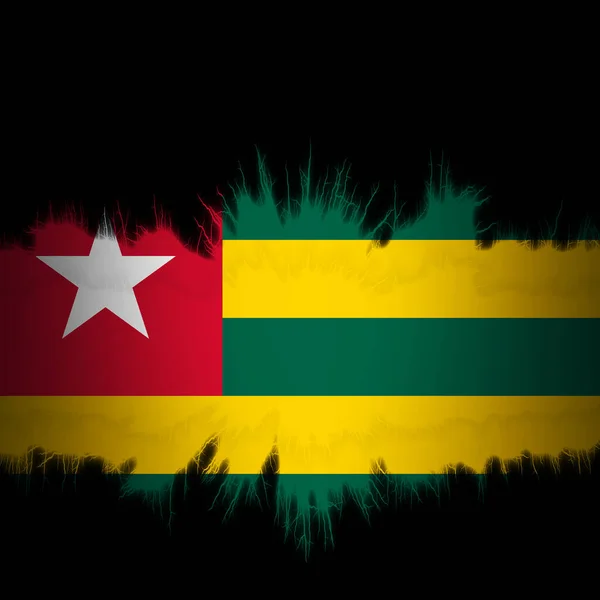 Togo Flag Ripped Edges Digital Illustration — Stock Photo, Image