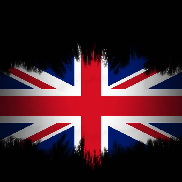 Storbritannien Flagga Med Slitna Kanter Digital Illustration — Stockfoto