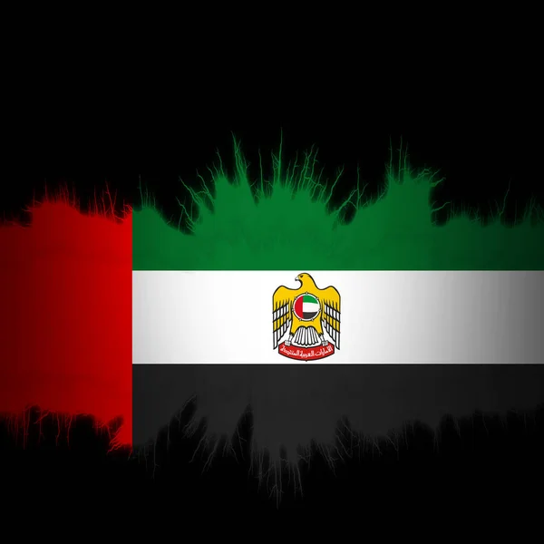 Árabe Unido Emirates Bandeira Com Bordas Rasgadas Ilustração Digital — Fotografia de Stock
