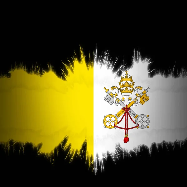 Vatican Flag Ripped Edges Digital Illustration — Stock Photo, Image