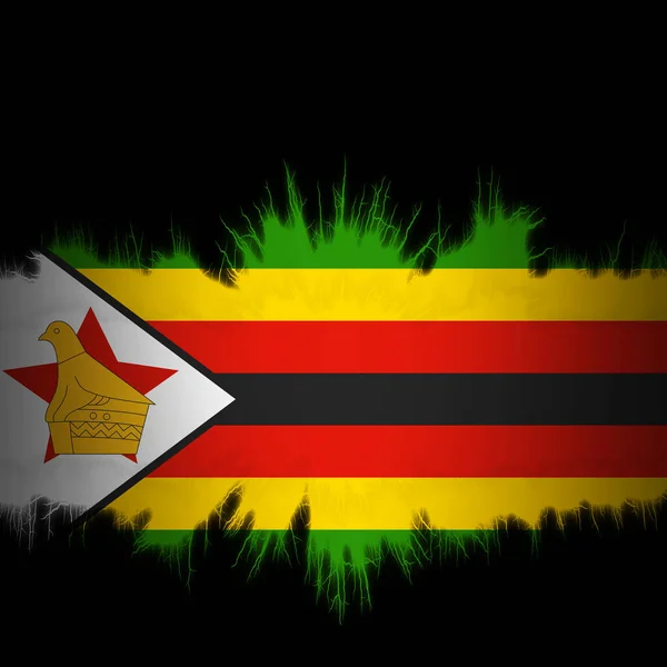 Bandeira Zimbábue Com Bordas Rasgadas Ilustração Digital — Fotografia de Stock