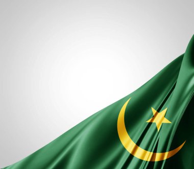 İpek dokulu Moritanya bayrağı, dijital arkaplan