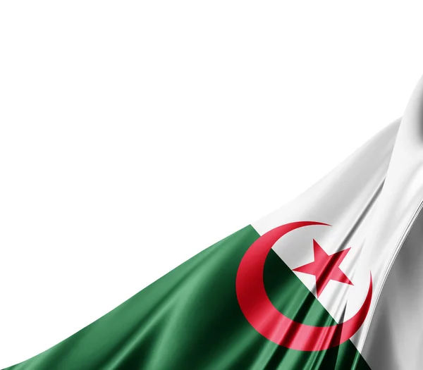 Bandera Argelia Con Textura Seda Fondo Digital —  Fotos de Stock