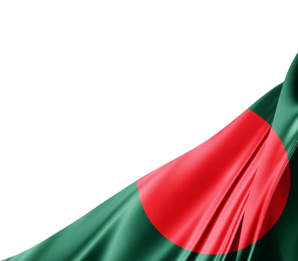 Бангладешський Прапор Шовковою Текстурою Цифрове Тло — стокове фото
