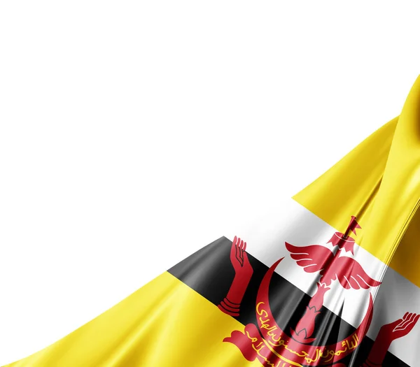 Bandeira Brunei Com Textura Seda Fundo Digital — Fotografia de Stock