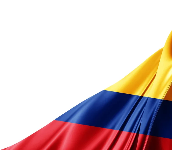 Colombia Flag Silk Texture Digital Background — Stock Photo, Image