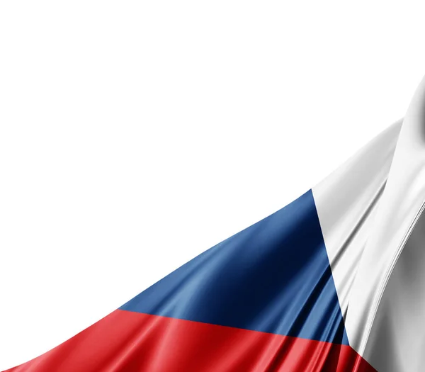 Flaga Republiki Czeskiej Jedwabną Fakturą Tło Cyfrowe — Zdjęcie stockowe