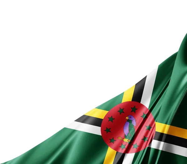 Dominica Flagga Med Silke Konsistens Digital Bakgrund — Stockfoto
