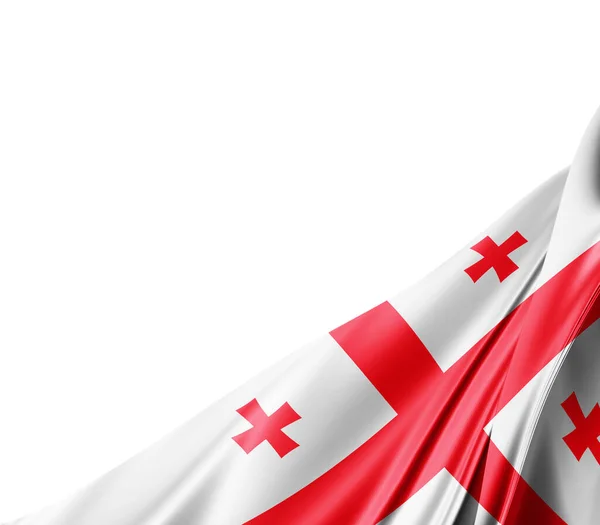 Georgische Flagge Mit Seidenstruktur Digitaler Hintergrund — Stockfoto