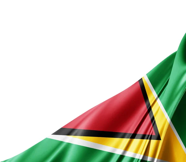 Guyana Flagga Med Silke Konsistens Digital Bakgrund — Stockfoto