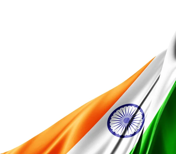 Bandera India Con Textura Seda Fondo Digital — Foto de Stock