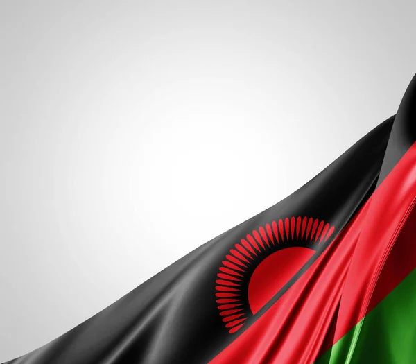 Malawi Flagga Med Silke Konsistens Digital Bakgrund — Stockfoto