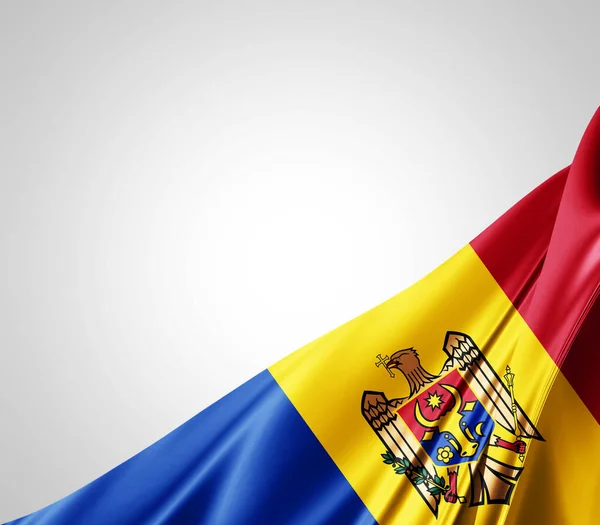 Moldavië Vlag Met Zijde Textuur Digitale Achtergrond — Stockfoto
