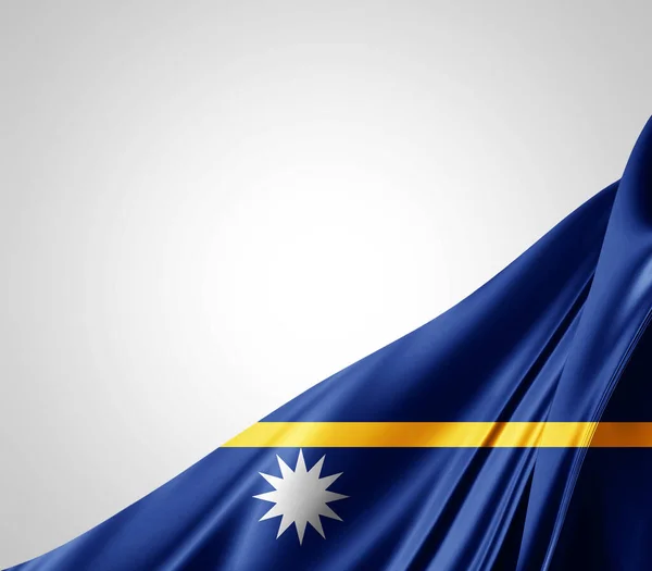具有丝质 数码背景的瑙鲁国旗 — 图库照片