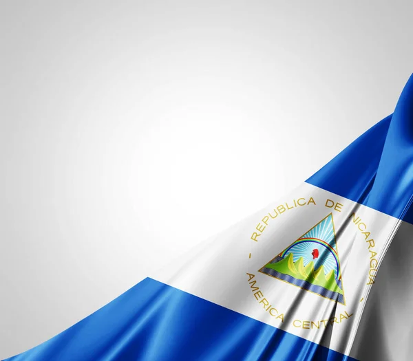 Bandiera Nicaragua Con Trama Seta Sfondo Digitale — Foto Stock