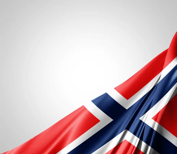 Bandera Noruega Con Textura Seda Fondo Digital — Foto de Stock