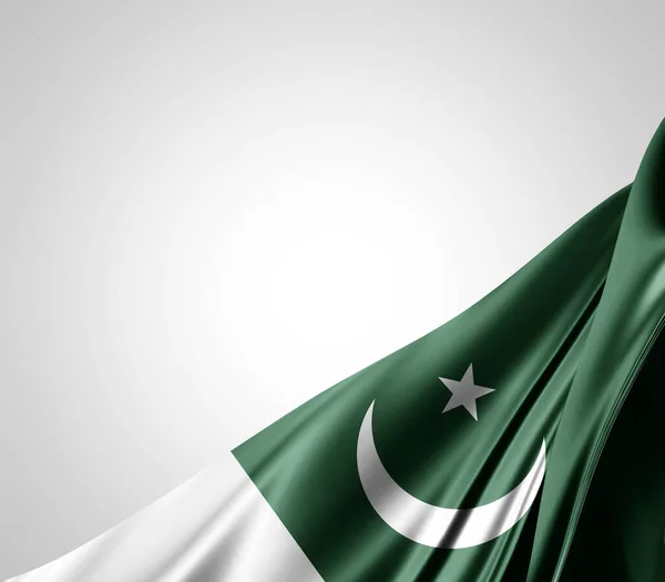 Pákistánská Vlajka Hedvábnou Texturou Digitální Zázemí — Stock fotografie