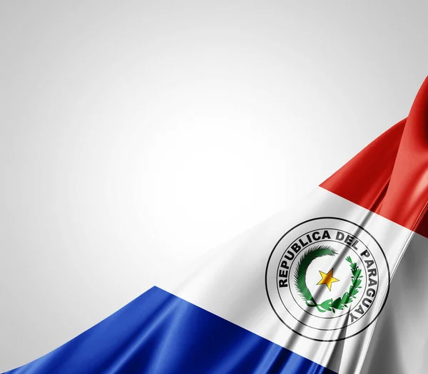 Прапор Парагваю Шовковою Текстурою Цифровим Фоном — стокове фото
