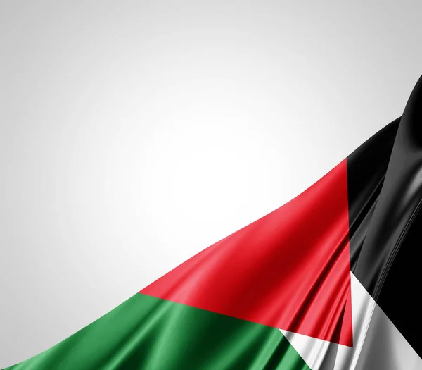 Bandeira Palestina Com Textura Seda Fundo Digital — Fotografia de Stock