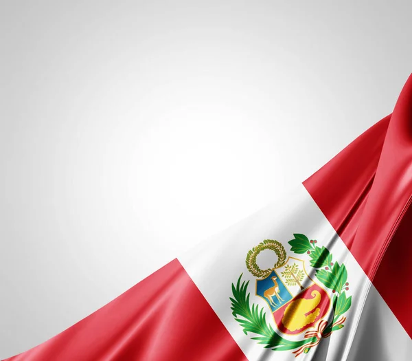 Перу Прапор Шовковою Текстурою Цифровий Фон — стокове фото
