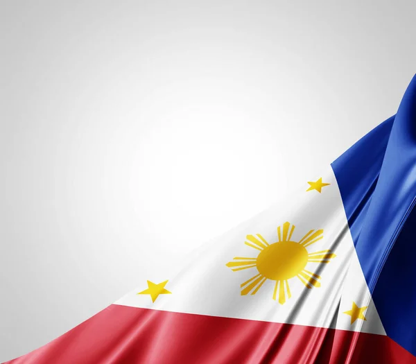 Philippinische Flagge Mit Seidenstruktur Digitaler Hintergrund — Stockfoto