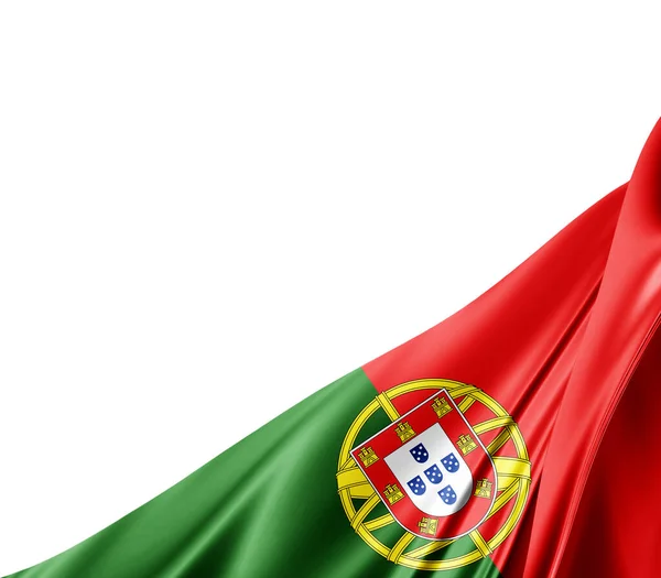 Bandera Portugal Con Textura Seda Fondo Digital — Foto de Stock