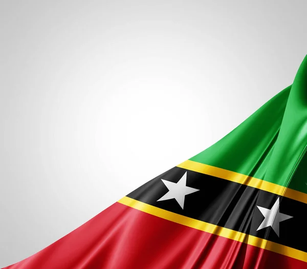 Bandiera Saint Kitts Con Trama Seta Sfondo Digitale — Foto Stock
