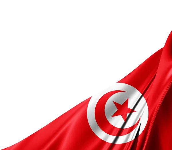 Прапор Тунісу Текстурою Шовку Цифровим Фоном — стокове фото