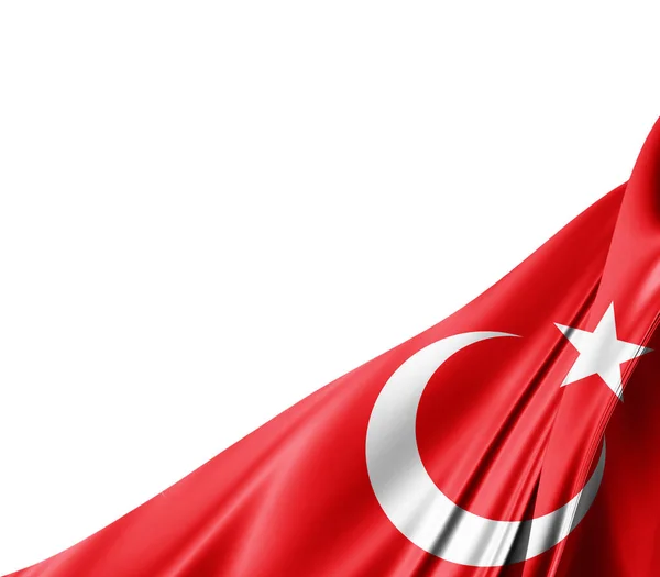 Türkische Flagge Mit Seidenstruktur Digitaler Hintergrund — Stockfoto