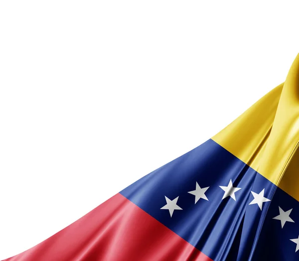 Flaga Wenezueli Jedwabną Fakturą Tło Cyfrowe — Zdjęcie stockowe