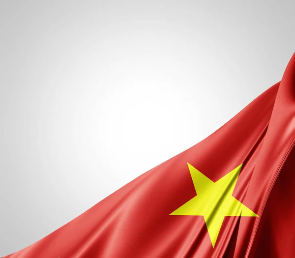 Vietnam Vlag Met Zijde Textuur Digitale Achtergrond — Stockfoto