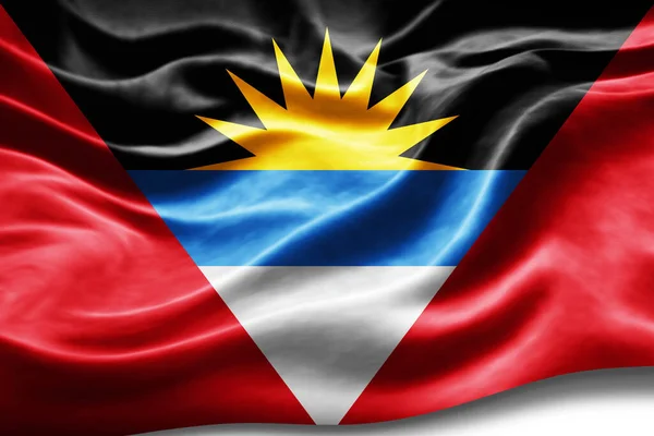 Antigua Flag Silk Texture Digital Background — Stock Photo, Image