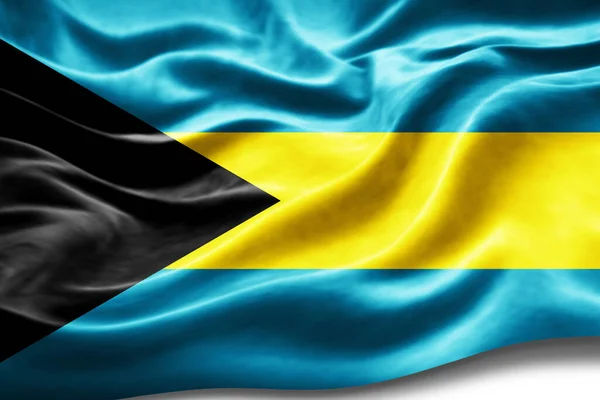 Bahamas Flag Silk Texture Digital Background — Stock Photo, Image