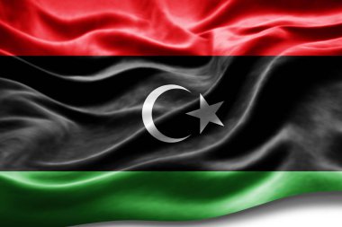 İpek desenli Libya bayrağı, dijital arkaplan