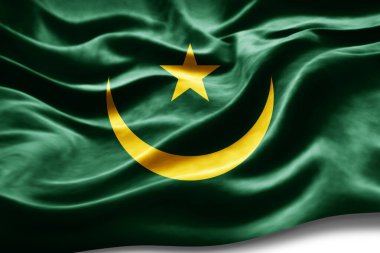 İpek dokulu Moritanya bayrağı, dijital arkaplan