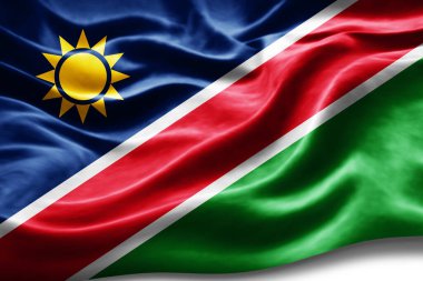 İpek desenli Namibya bayrağı, dijital arkaplan
