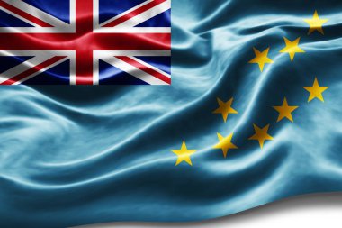 İpek desenli Tuvalu bayrağı, dijital arkaplan