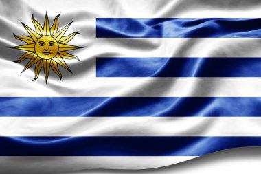 İpek desenli Uruguay bayrağı, dijital arkaplan