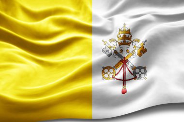 İpek desenli Vatikan bayrağı, dijital arkaplan