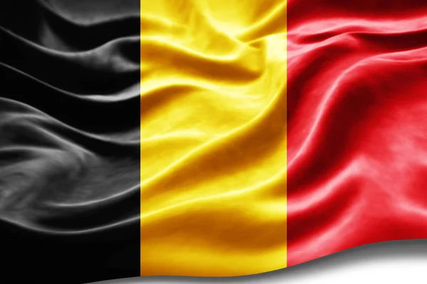 Belgische Flagge Mit Seidenstruktur Digitaler Hintergrund — Stockfoto