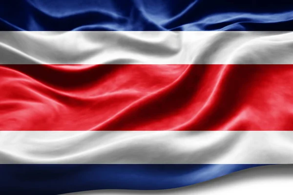 Bandera Costa Rica Con Textura Seda Fondo Digital — Foto de Stock